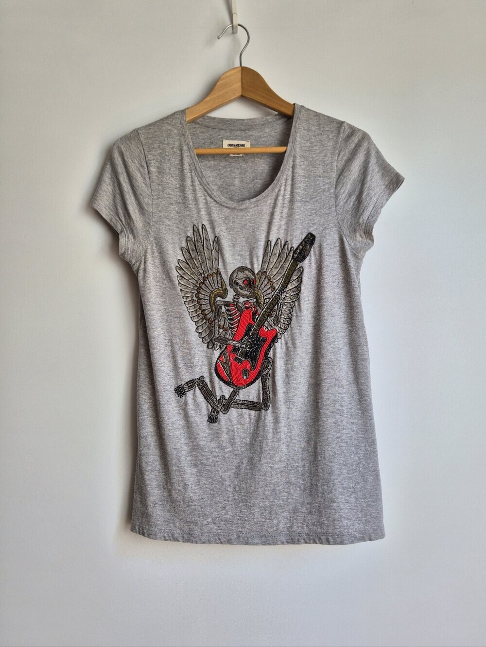 Zadig & Voltaire Titan Brode Skeleton Tee Small Rockstar Girlfriend Indie Sleaze